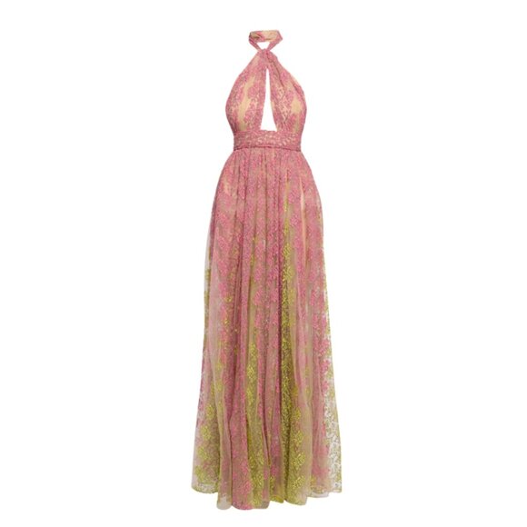 ELIE SAAB Floral Embroidery Tulle Floral Gown